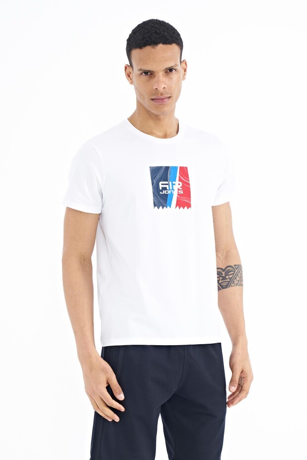 Frank Beyaz Standart Kalıp Erkek T-Shirt - 88219
