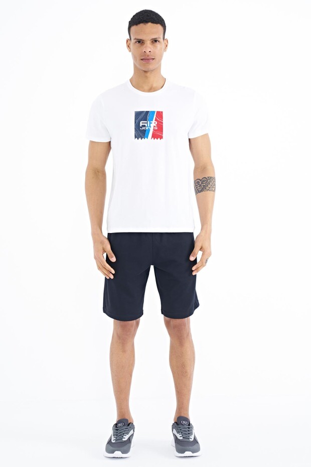 Frank Beyaz Standart Kalıp Erkek T-Shirt - 88219