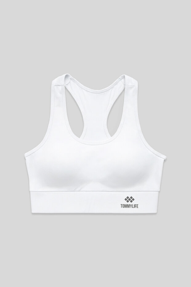 Beyaz Sırt Detaylı Dar Kalıp U Yaka Kadın Spor Büstiyer - 97120 - 1