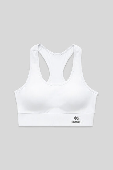 Beyaz Sırt Detaylı Dar Kalıp U Yaka Kadın Spor Büstiyer - 97120 