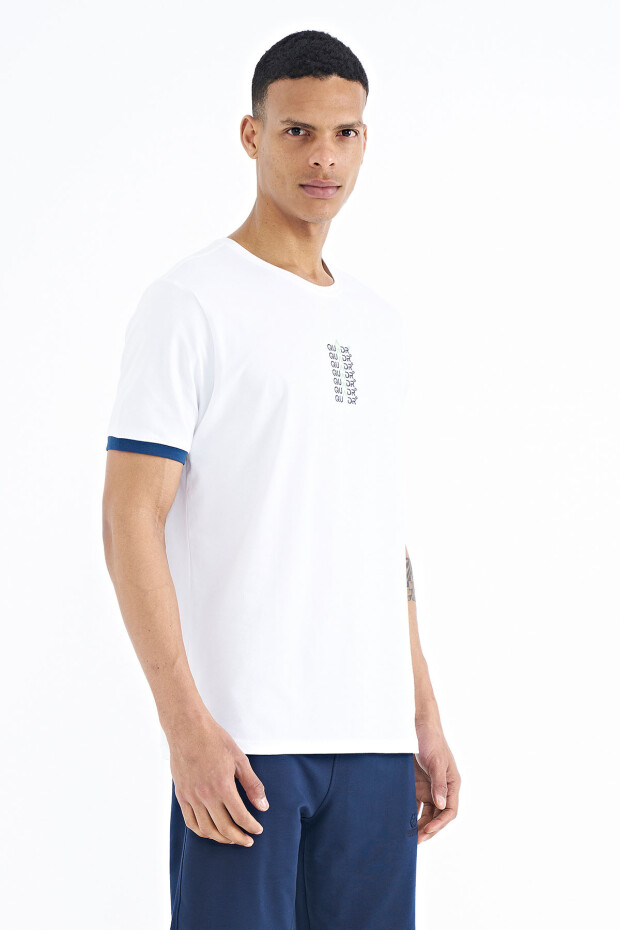 Beyaz Yazı Baskılı O Yaka Standart Kalıp Erkek T-shirt - 88169