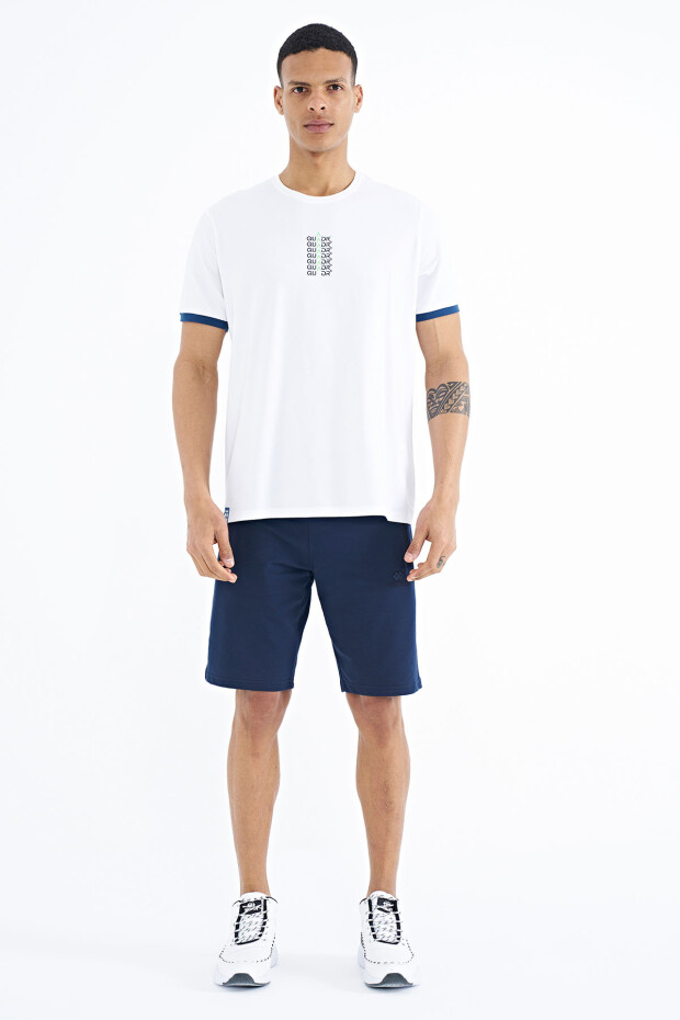 Beyaz Yazı Baskılı O Yaka Standart Kalıp Erkek T-shirt - 88169