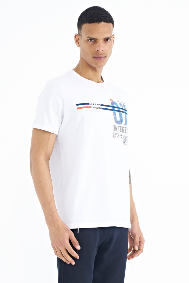 Beyaz Yazı Baskılı Standart Kalıp O Yaka Erkek T-Shirt - 88189