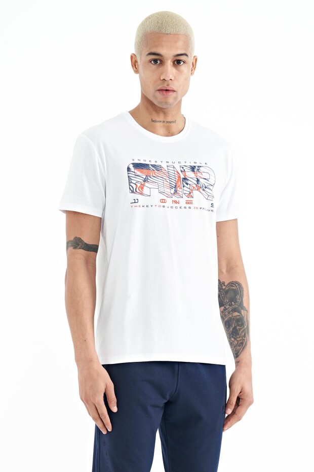 Oscar Beyaz Standart Kalıp Erkek T-Shirt - 88226