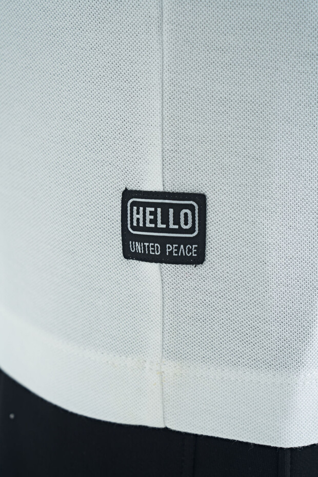 Beyaz Yazı Nakışlı Baskı Detaylı Standart Kalıp Polo Yaka Erkek T-Shirt - 88239