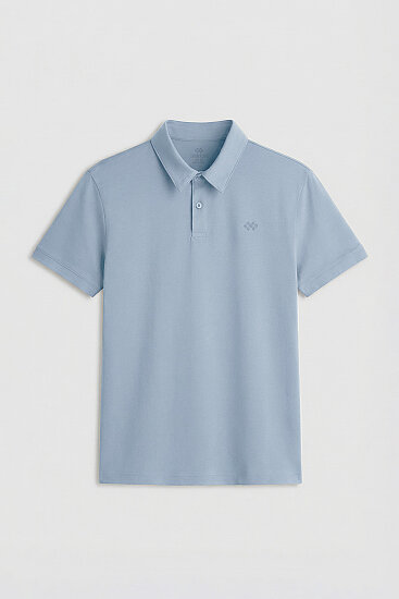 Buz Mavi Standart Kalıp Basic Polo Yaka Erkek T-Shirt - 87748 