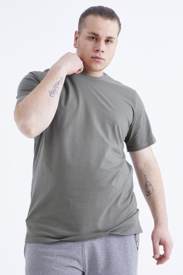 Çağla Basic Kısa Kol O Yaka Büyük Beden Erkek T-Shirt - 88072 - 3