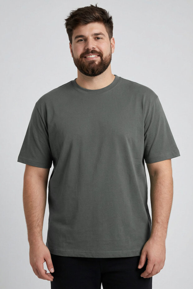 Çağla Basic Kısa Kol O Yaka Büyük Beden Erkek T-Shirt - 88072 - 3