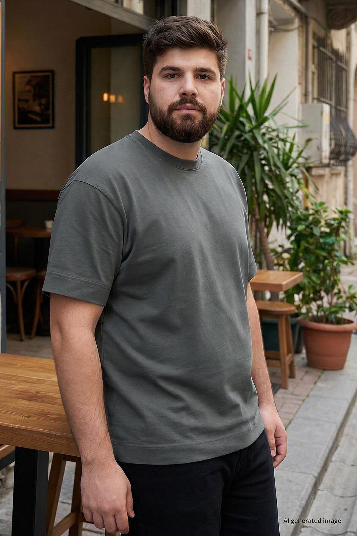 Çağla Basic Kısa Kol O Yaka Büyük Beden Erkek T-Shirt - 88072 - TOMMYLIFE