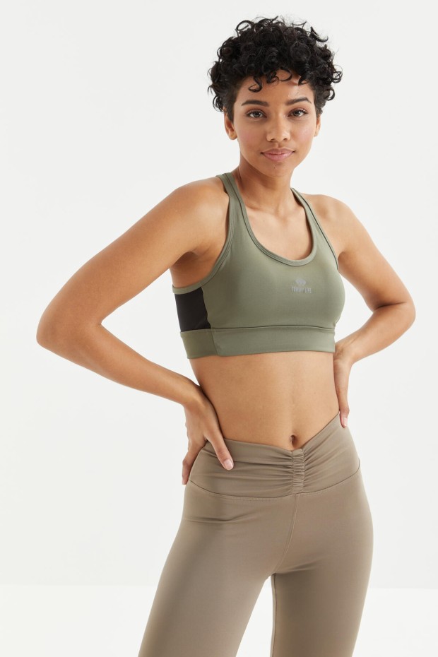 Çağla Çapraz Sırt Detaylı Slim Fit U Yaka Pedli Kadın Spor Büstiyer - 97121 - 6