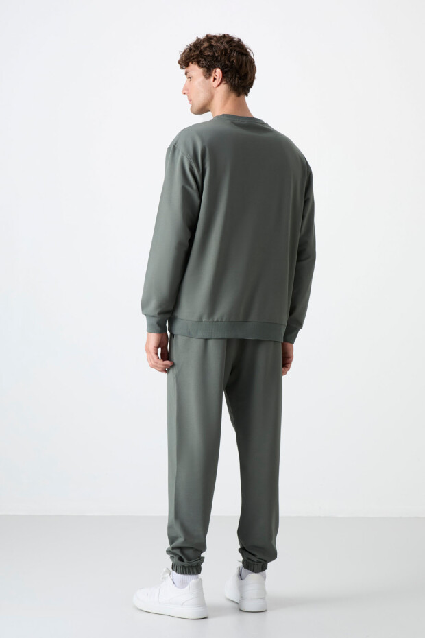 Çağla Casual O Yaka Lastik Paça Pamuklu Erkek Oversize Eşofman Takımı - 85120 - 9