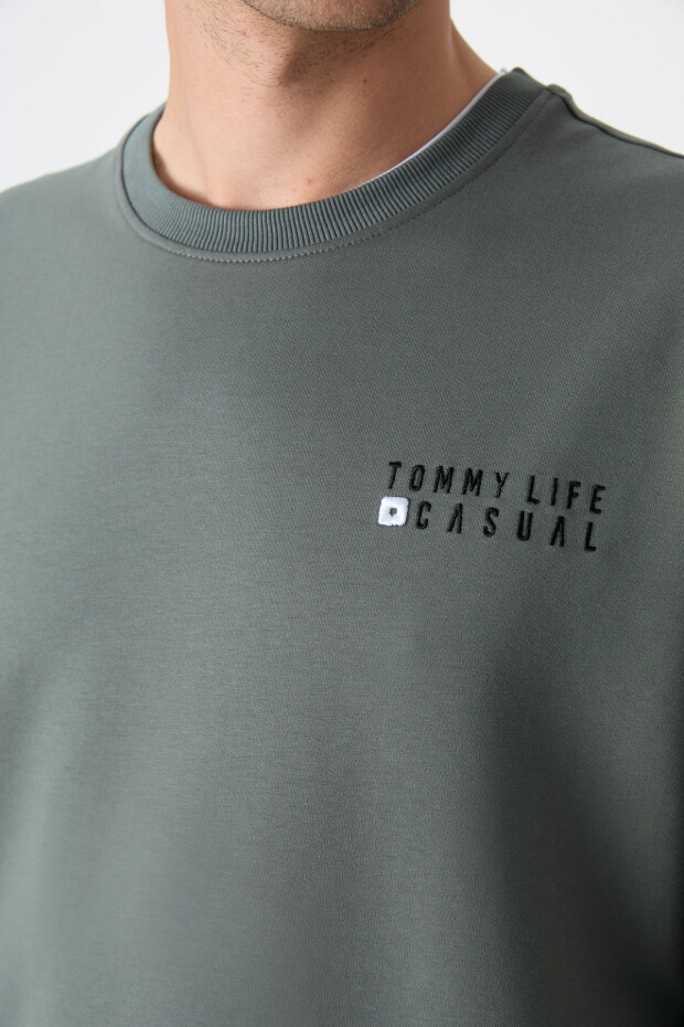 Çağla Casual O Yaka Lastik Paça Pamuklu Erkek Oversize Eşofman Takımı - 85120 - 3