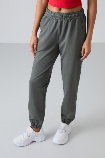 Çağla Cepli Yüksek Bel Rahat Form Lastik Paça Kadın Eşofman Alt - 94583 - TOMMYLIFE (1)