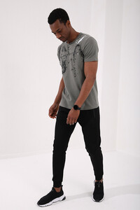 Çağla Erkek Renkli Püskürtme Baskılı Standart Kalıp O Yaka T-Shirt - 87908 - 2