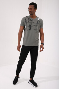 Çağla Erkek Renkli Püskürtme Baskılı Standart Kalıp O Yaka T-Shirt - 87908 - 3