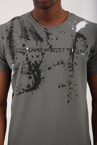 Çağla Erkek Renkli Püskürtme Baskılı Standart Kalıp O Yaka T-Shirt - 87908 - 4
