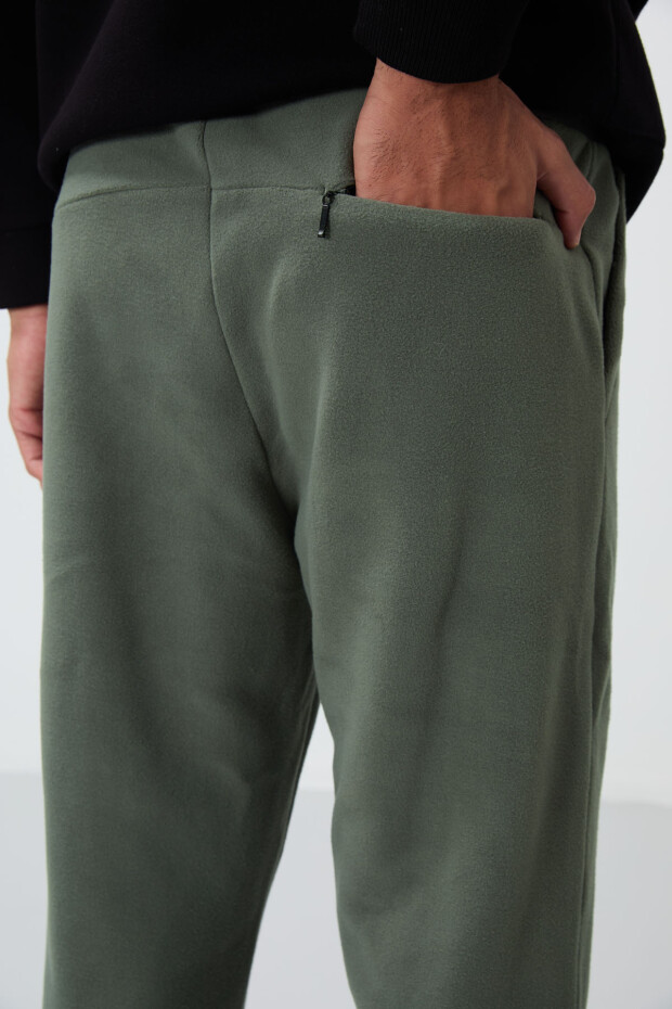 Çağla Gizli Fermuarlı Rahat Form Lastik Paça Polar Erkek Eşofman Alt - 84866 - 5