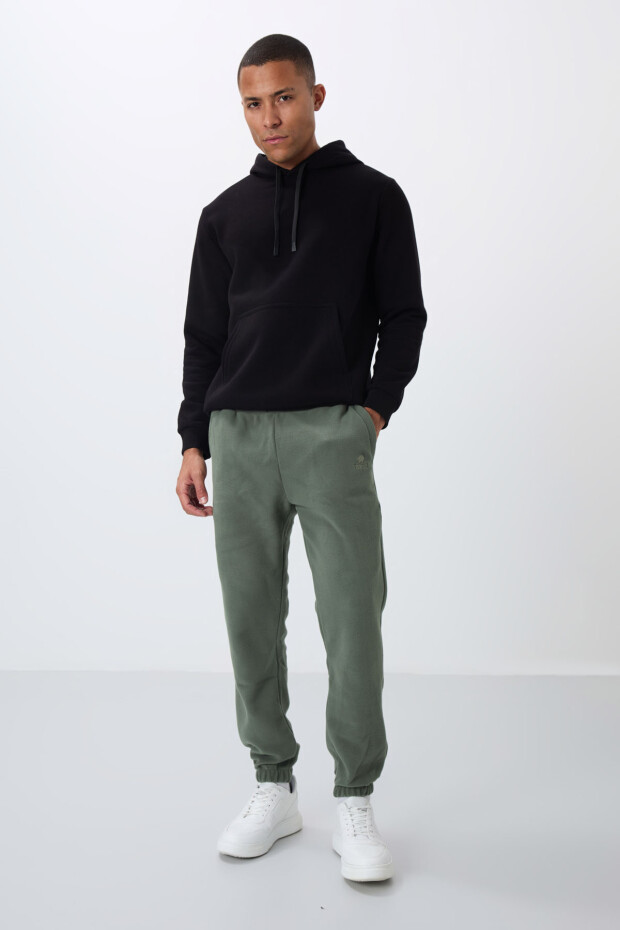 Çağla Gizli Fermuarlı Rahat Form Lastik Paça Polar Erkek Eşofman Alt - 84866 - 2