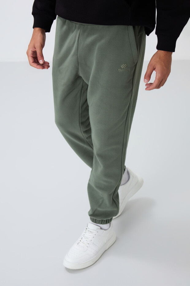 Çağla Gizli Fermuarlı Rahat Form Lastik Paça Polar Erkek Eşofman Alt - 84866 - 3