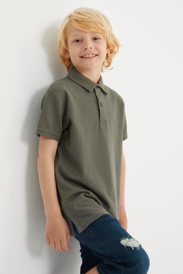 Çağla Klasik Kısa Kollu Polo Yaka Erkek Çocuk T-Shirt - 10962