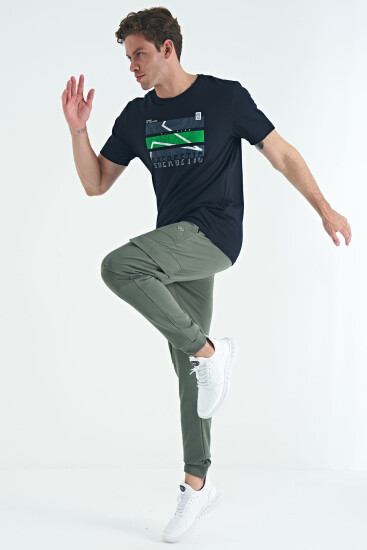 Çağla Logo Nakış Detaylı Kargo Cepli Erkek Jogger Eşofman Alt - 84959 