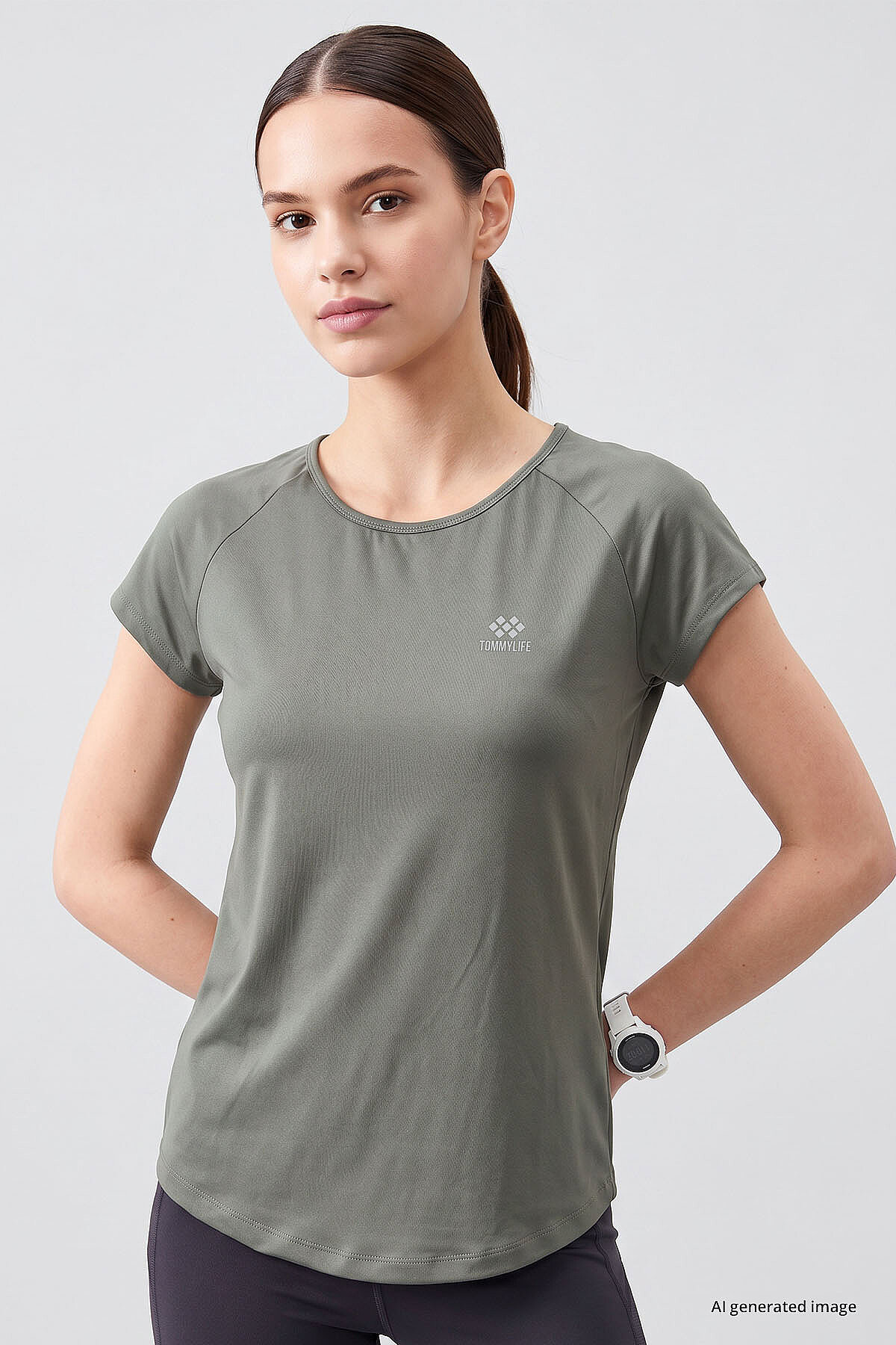 Çağla Sırt Pencereli Kısa Kol Standart Kalıp O Yaka Kadın T-Shirt - 97101 - TOMMYLIFE (1)
