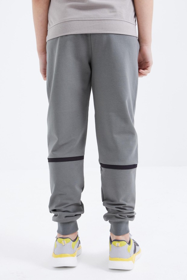 Çağla Yazı Nakışlı Bağcıklı Jogger Erkek Çocuk Eşofman Alt - 10814 - 8