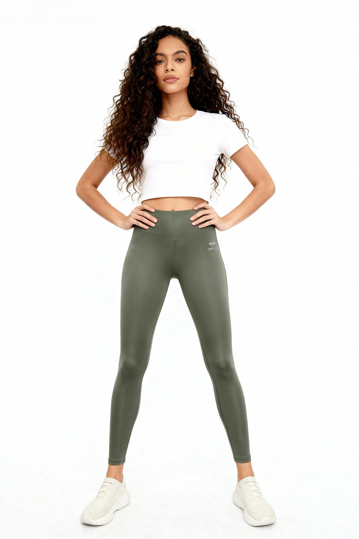 Çağla Yüksek Bel Streç Slim Fit Dar Paça Kadın Tayt - 94545 - TOMMYLIFE