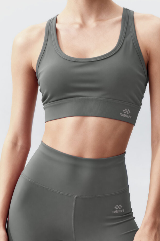 Çağla Yüksek Bel Toparlayıcı Çapraz Sırt Detaylı Slim Fit Kadın Tayt Takım - 95283 - 4