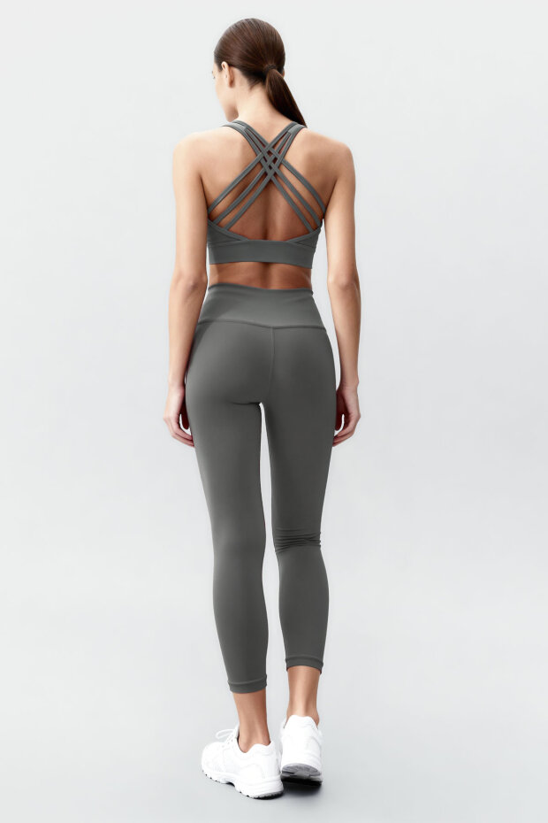 Çağla Yüksek Bel Toparlayıcı Çapraz Sırt Detaylı Slim Fit Kadın Tayt Takım - 95283 - 5