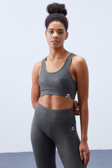 Çağla Yüksek Bel Toparlayıcılı Sırt Detaylı Slim Fit Büstiyer Kadın Tayt Takım - 95281 - TOMMYLIFE (1)