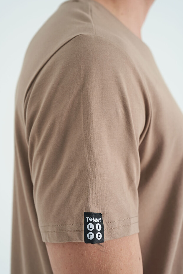 Camel Erkek Basic Kısa Kol Standart Kalıp O Yaka T-shirt - 87911