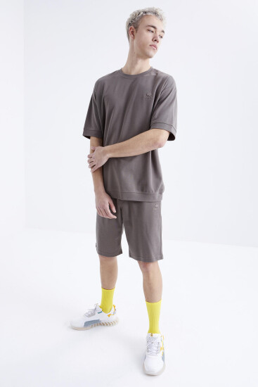 Camel O Yaka Oversize Bermuda Erkek Şort Takım - 85164 
