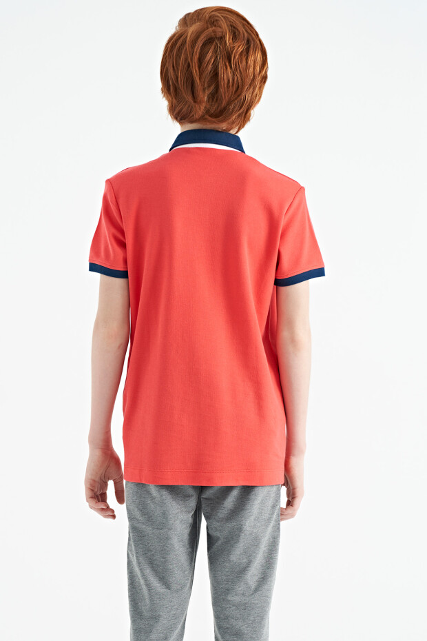 Coral Baskı Detaylı Standart Kalıp Polo Yaka Erkek Çocuk T-Shirt - 11154