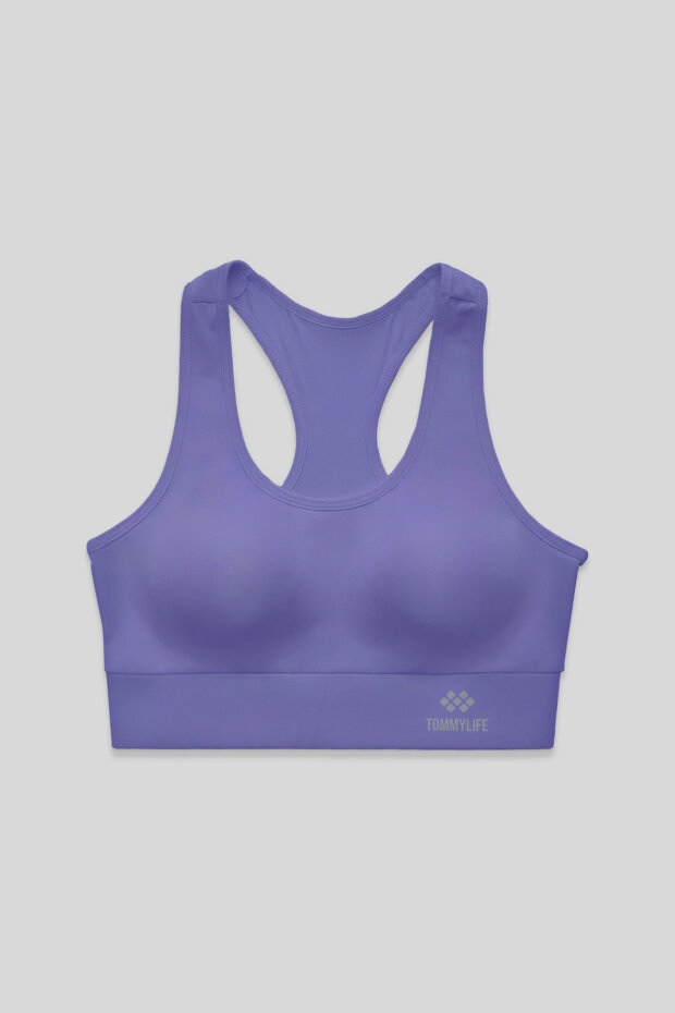 Eflatun Sırt Detaylı Dar Kalıp U Yaka Kadın Spor Büstiyer - 97120 - 1