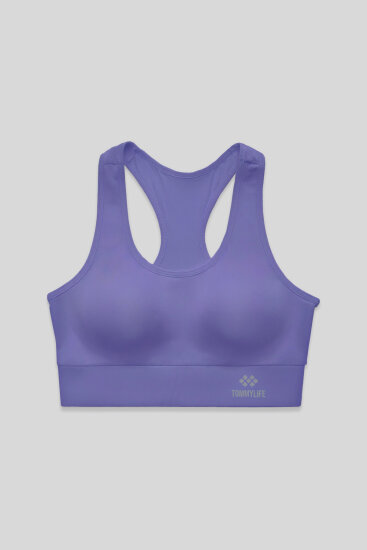 Eflatun Sırt Detaylı Dar Kalıp U Yaka Kadın Spor Büstiyer - 97120 - TOMMYLIFE