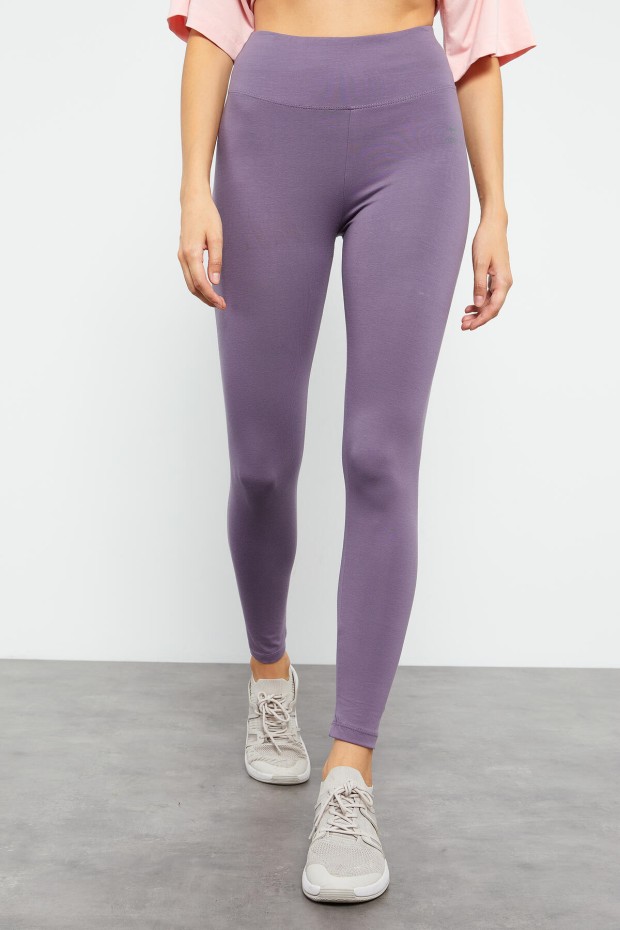 Eflatun Yüksek Bel Toparlayıcı Slim Fit Dar Paça Kadın Tayt - 94011 - 8