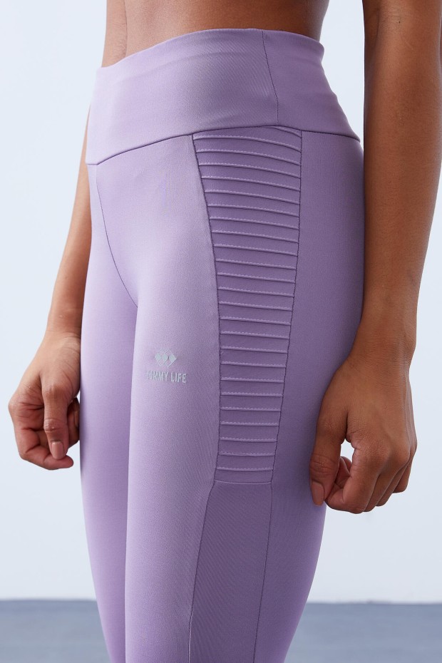 Eflatun Yüksek Bel Toparlayıcı Slim Fit Dar Paça Kadın Tayt - 94568 - 8