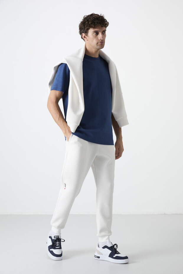 Ekru Bağcıklı Dar Paça Erkek Eşofman Alt - 84999 - 6