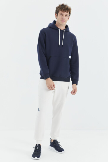 Ekru Bağcıklı Şerit Detaylı Rahat Kalıp Erkek Eşofman Alt - 82100 - TOMMYLIFE (1)