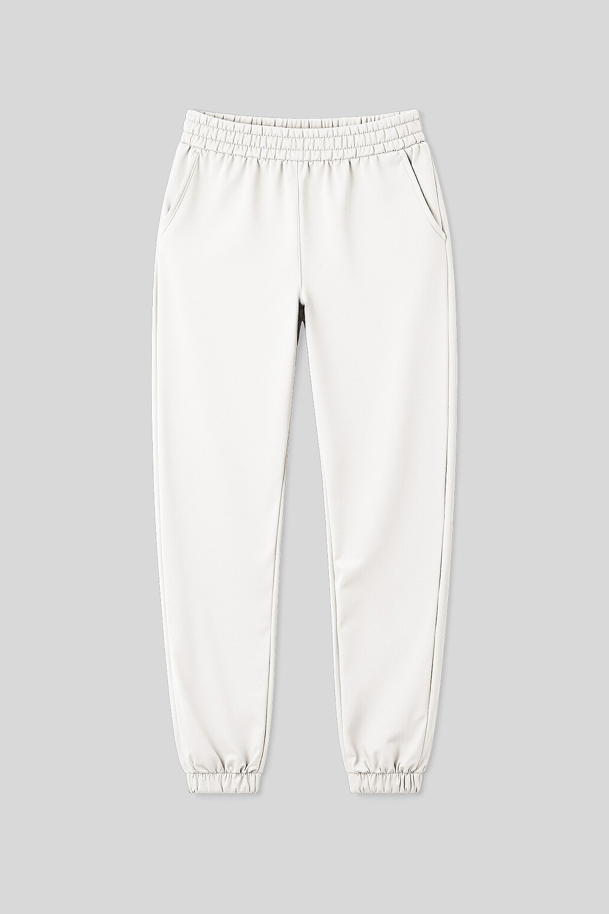 Ekru Cepli Yüksek Bel Rahat Form Lastik Paça Kadın Eşofman Alt - 94583 - TOMMYLIFE