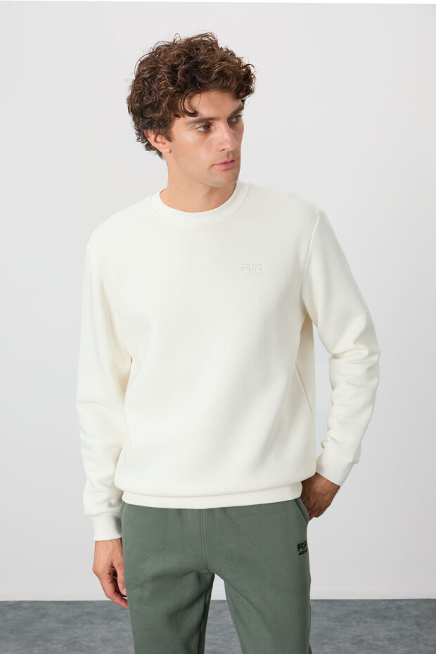 Omar Ekru Şardonlu Erkek Sweatshirt - 88137