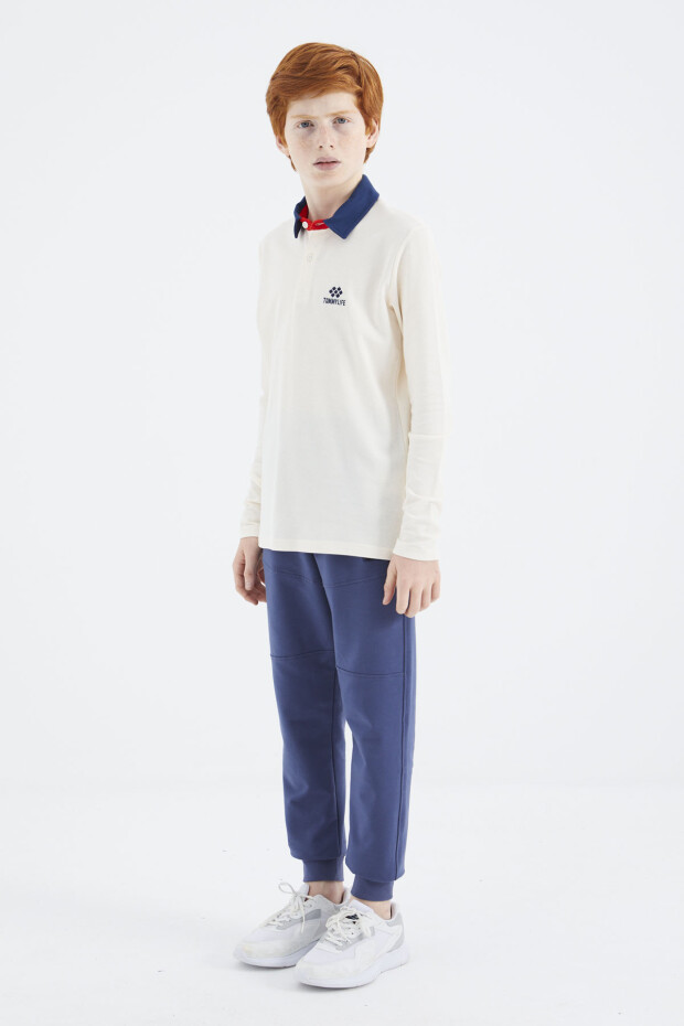 Ekru Polo Yaka Basic Erkek Çocuk T-Shirt - 11171 - 4
