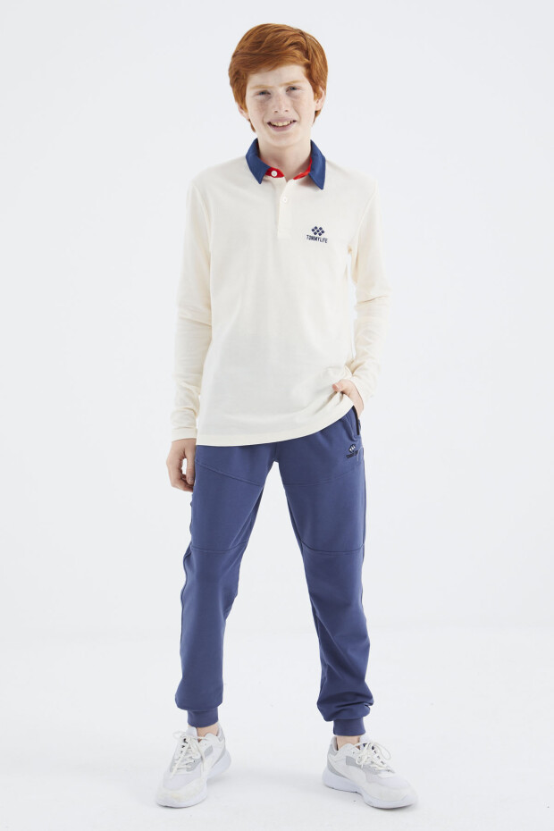 Ekru Polo Yaka Basic Erkek Çocuk T-Shirt - 11171 - 5