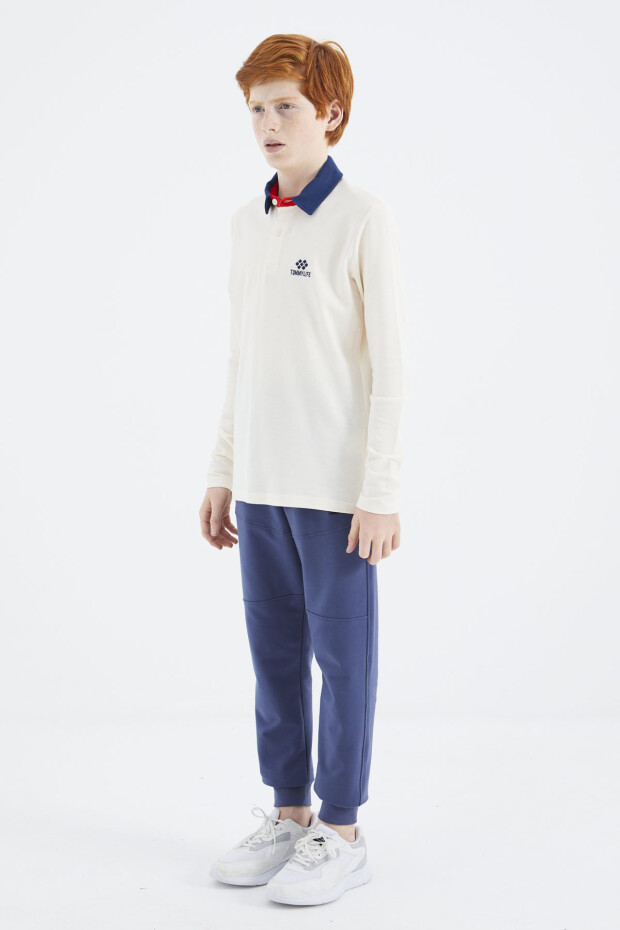 Ekru Polo Yaka Basic Erkek Çocuk T-Shirt - 11171 - 3