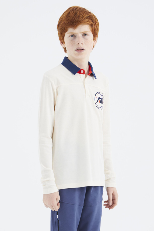 Ekru Polo Yaka Erkek Çocuk T-Shirt - 11172 - 4