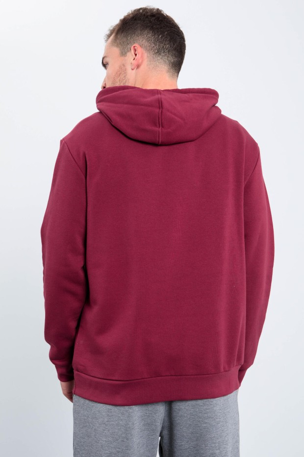 Erguvan Desen Baskılı Kapüşonlu Rahat Form Erkek Sweatshirt - 88018