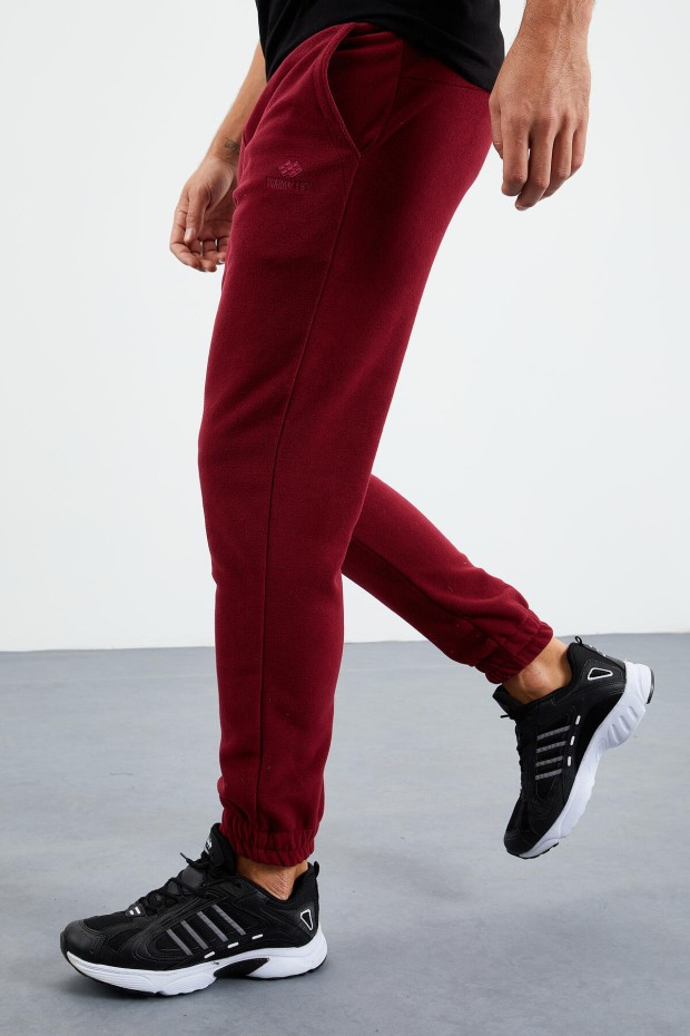 Erguvan Gizli Fermuarlı Rahat Form Lastik Paça Polar Erkek Eşofman Alt - 84866 - 4