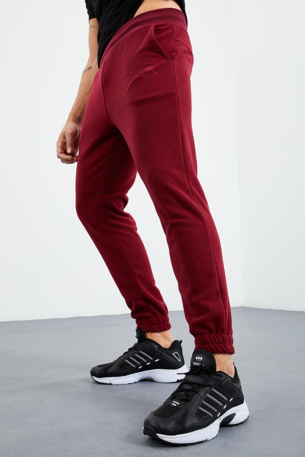 Erguvan Gizli Fermuarlı Rahat Form Lastik Paça Polar Erkek Eşofman Alt - 84866 - 6