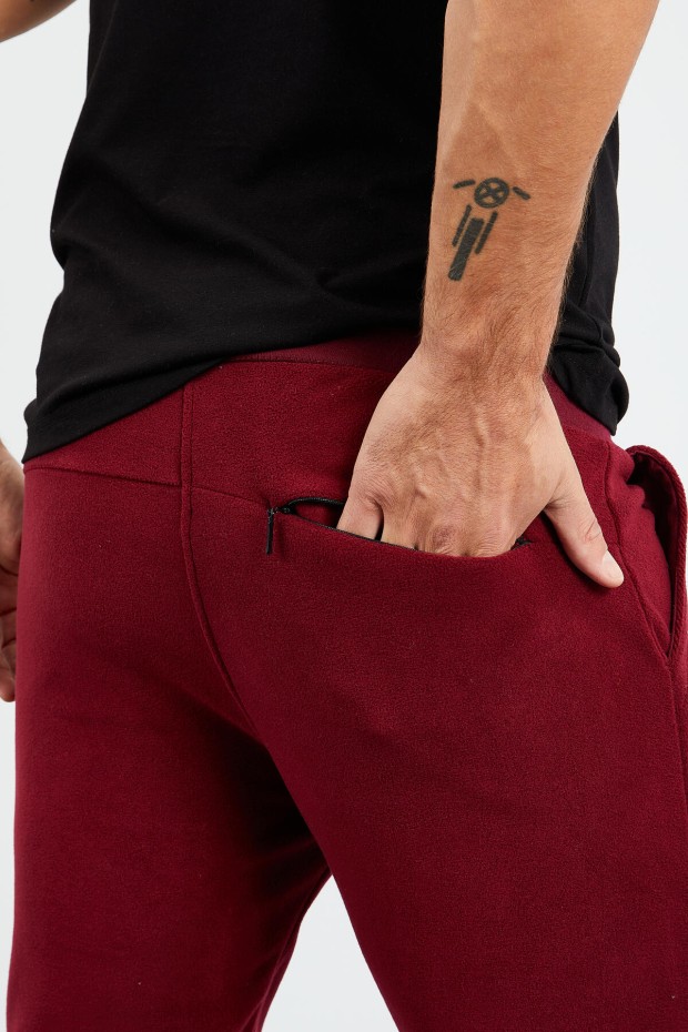 Erguvan Gizli Fermuarlı Rahat Form Lastik Paça Polar Erkek Eşofman Alt - 84866 - 8